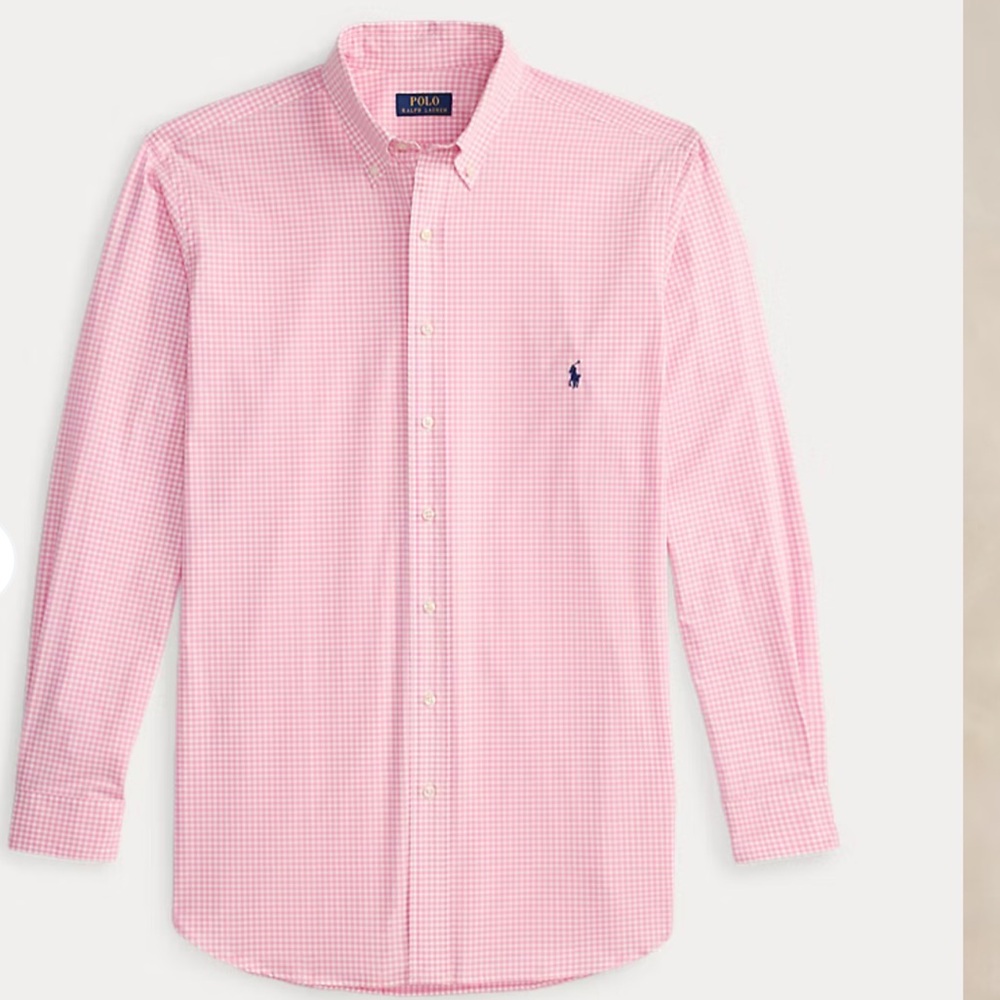 Beautiful RALPH LAUREN PINK GINGHAM BUTTON DOWN IN NEW CONDITION. SIZE XL